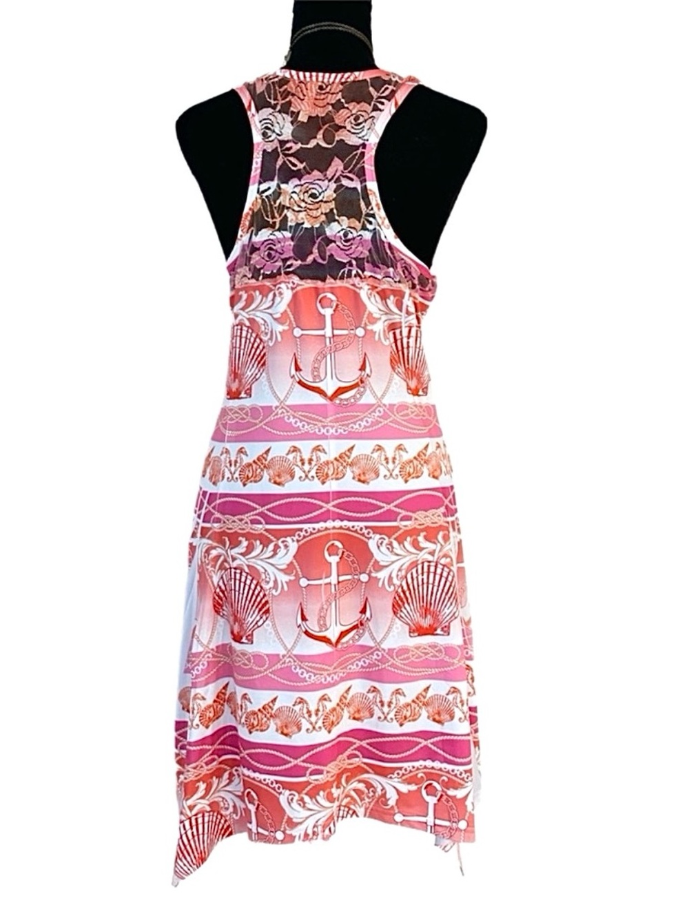 INDIA BOUTIQUE ~ Purple/Gold or Pink/Gold Asymmetrical Lace Dress/Cover Up
